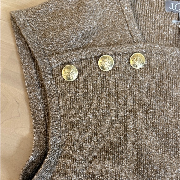 J. Crew Brown Knit Blouse with Gold Accents - Picture 4 of 6
